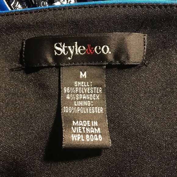 Style & Co Dress Women's Size Medium Multi-Colored Print Keyhole Cutout - Picture 8 of 8